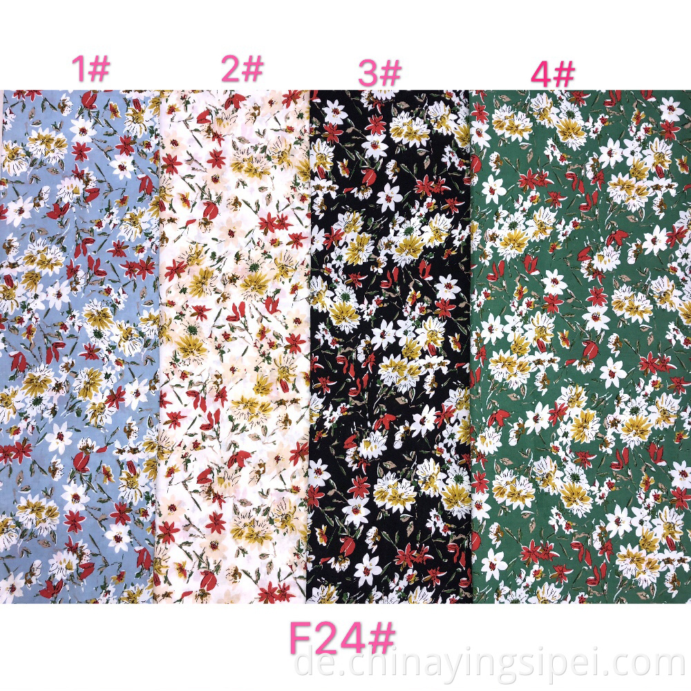 Stocklot Großhandel Twill gewebt Floral Viskose Druckstoff für Kleid